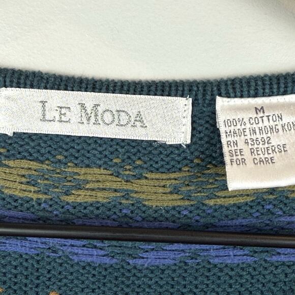 VTG Le Moda Knitwear Cardigan Sweater Womens M Button Up Dainty Cottage Grandma - Picture 6 of 8